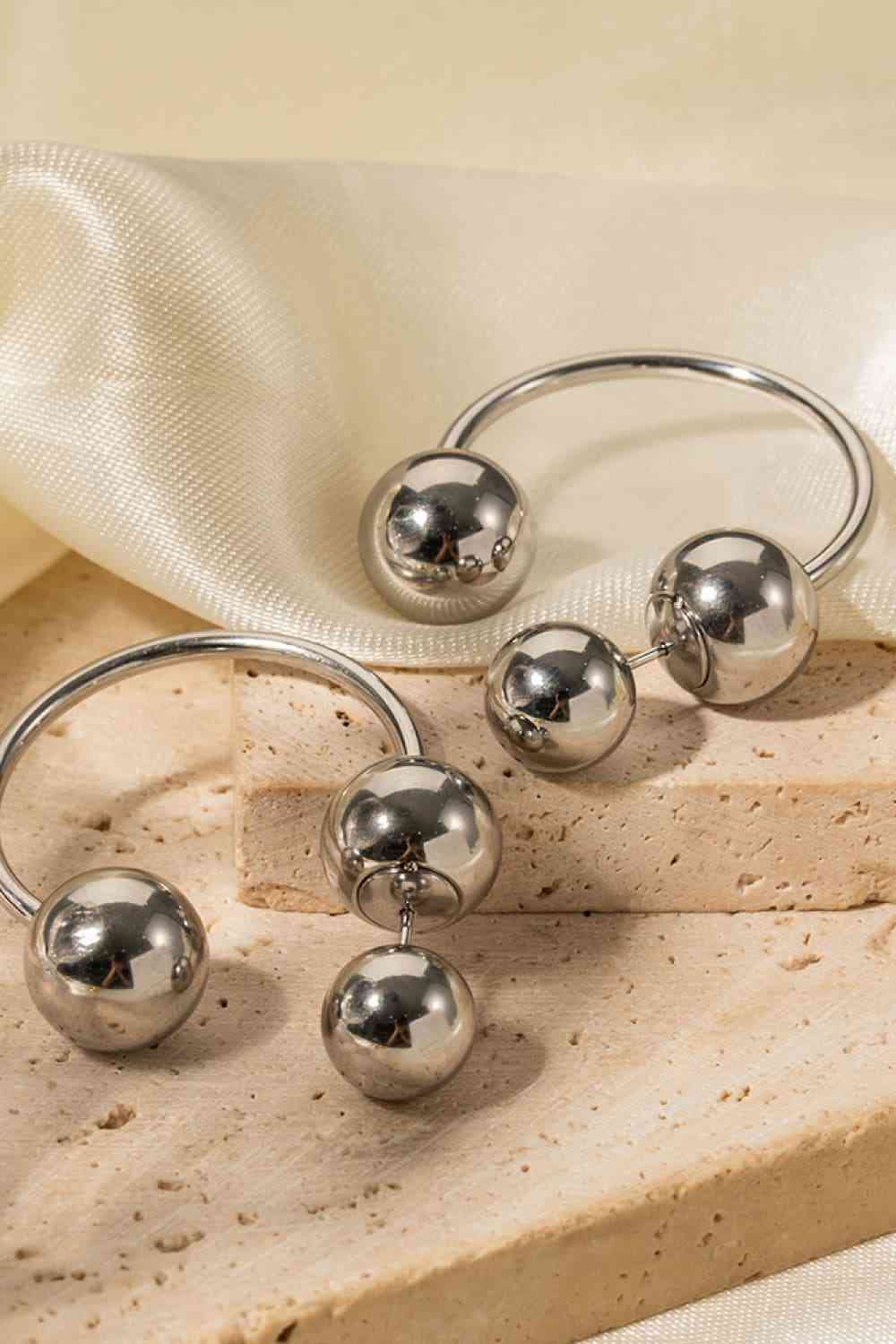 Boucles d'oreilles boule en acier inoxydable