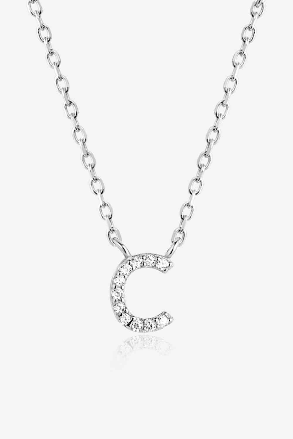 Collier en argent sterling 925 avec zircon A à F