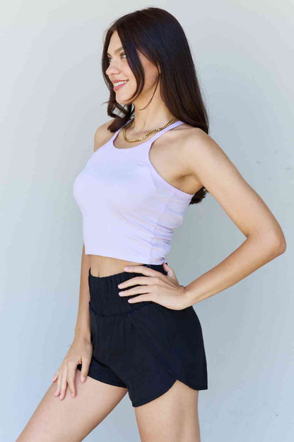 Camiseta sin mangas de canalé con tirantes cortos de modal suave Everyday Staple de Ninexis en lavanda