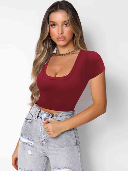 Square Neck Cropped T-Shirt