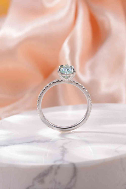 Bague en argent sterling 925 moissanite en forme de larme de 1,5 carat