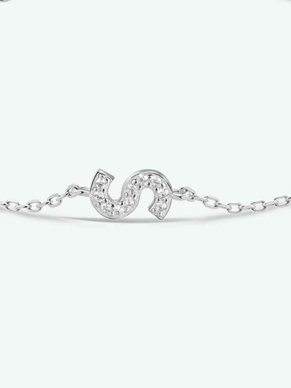 Bracelet en argent sterling 925 avec zircons Q To U