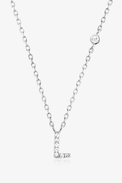 Collier en argent sterling 925 avec zircon L à P