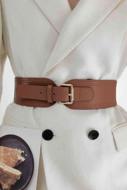 Ceinture large élastique en PU