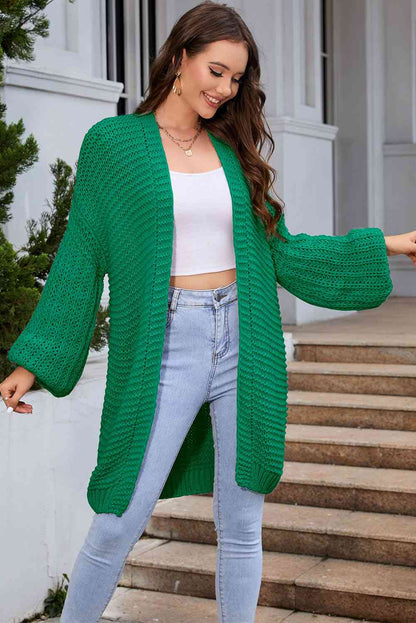 Cardigan long ouvert sur le devant