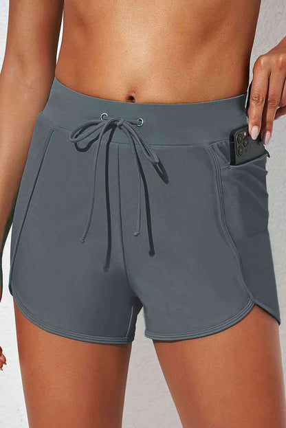 Shorts de baño con cordón en la cintura