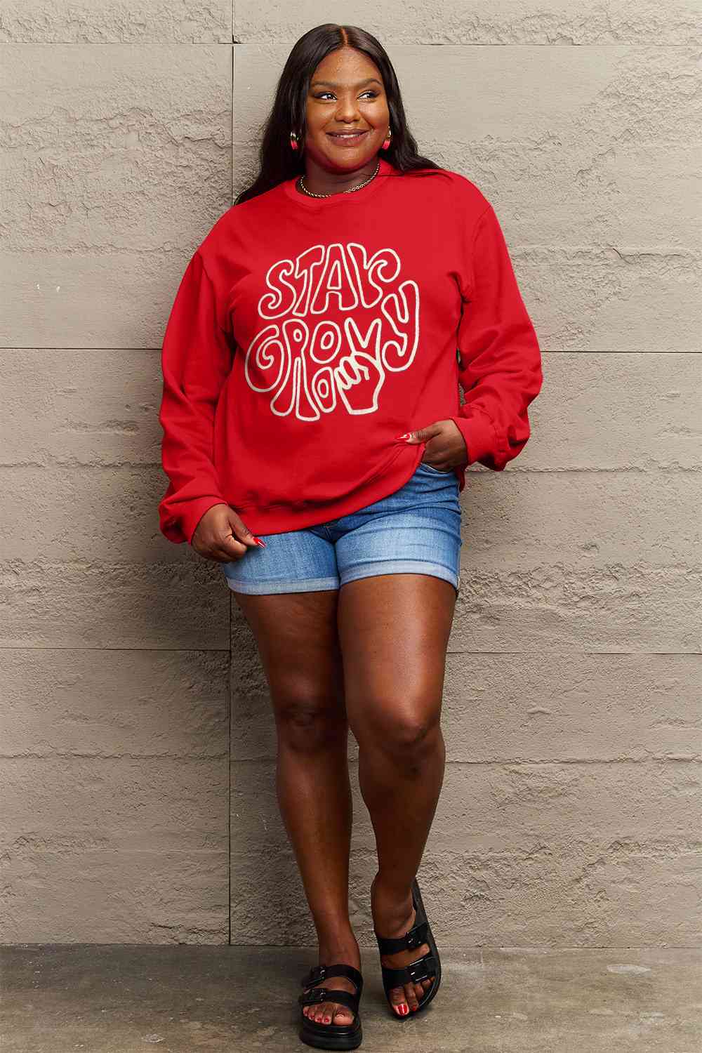 Sweat-shirt graphique Simply Love pleine taille