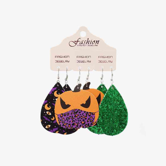 Boucles d'oreilles pendantes sur le thème d'Halloween en forme de larme