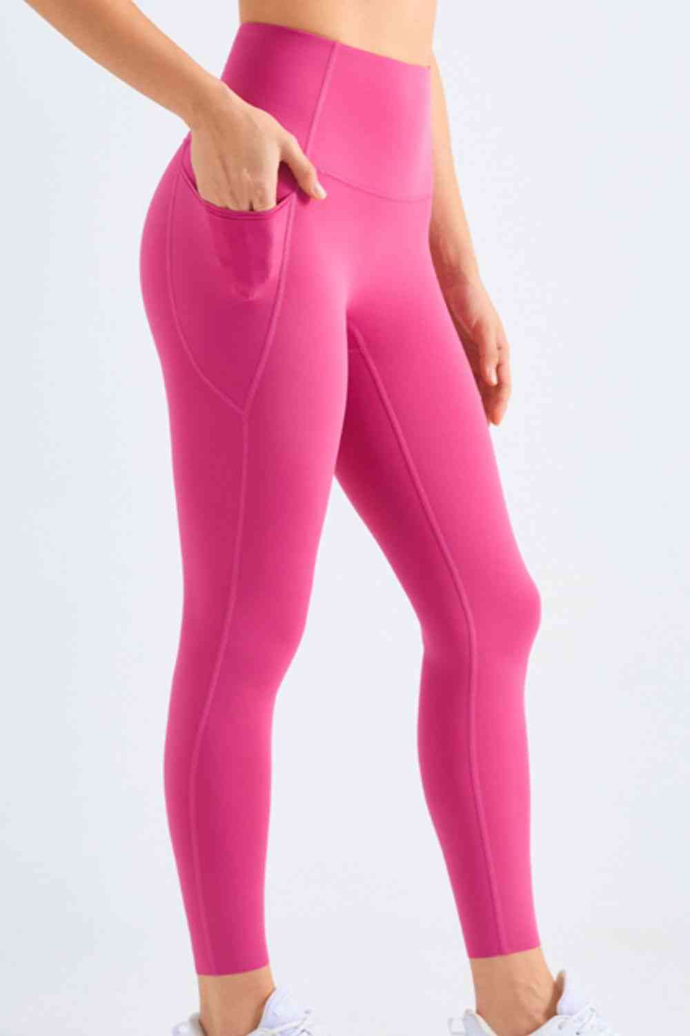 Leggings de yoga con bolsillo y pretina elástica altamente elásticos