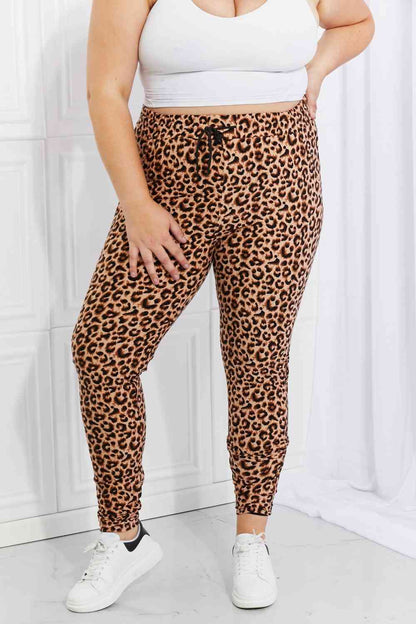 Leggings Depot - Pantalon de jogging à imprimé léopard à pois Downtown pleine taille