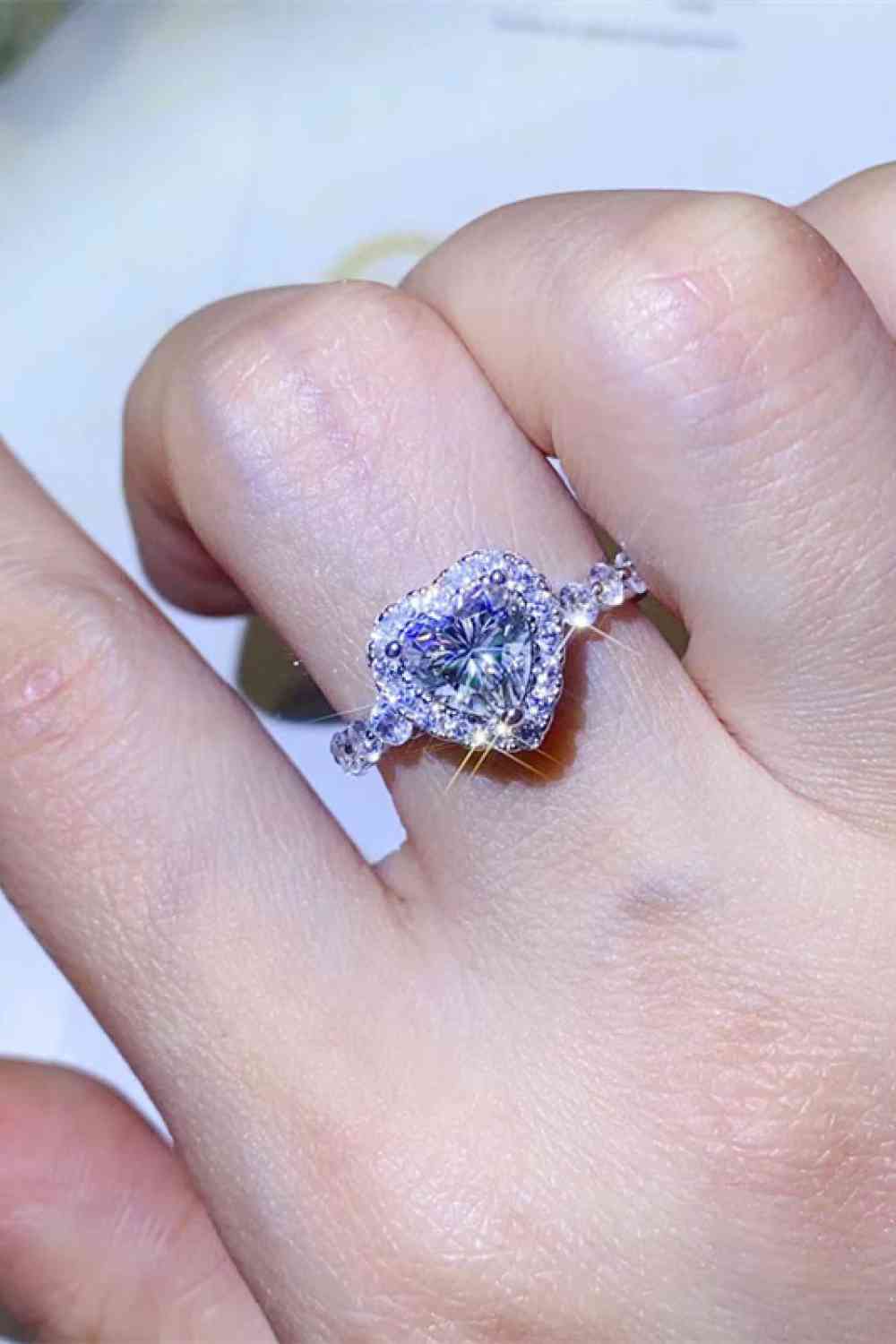 Bague coeur moissanite 1 carat