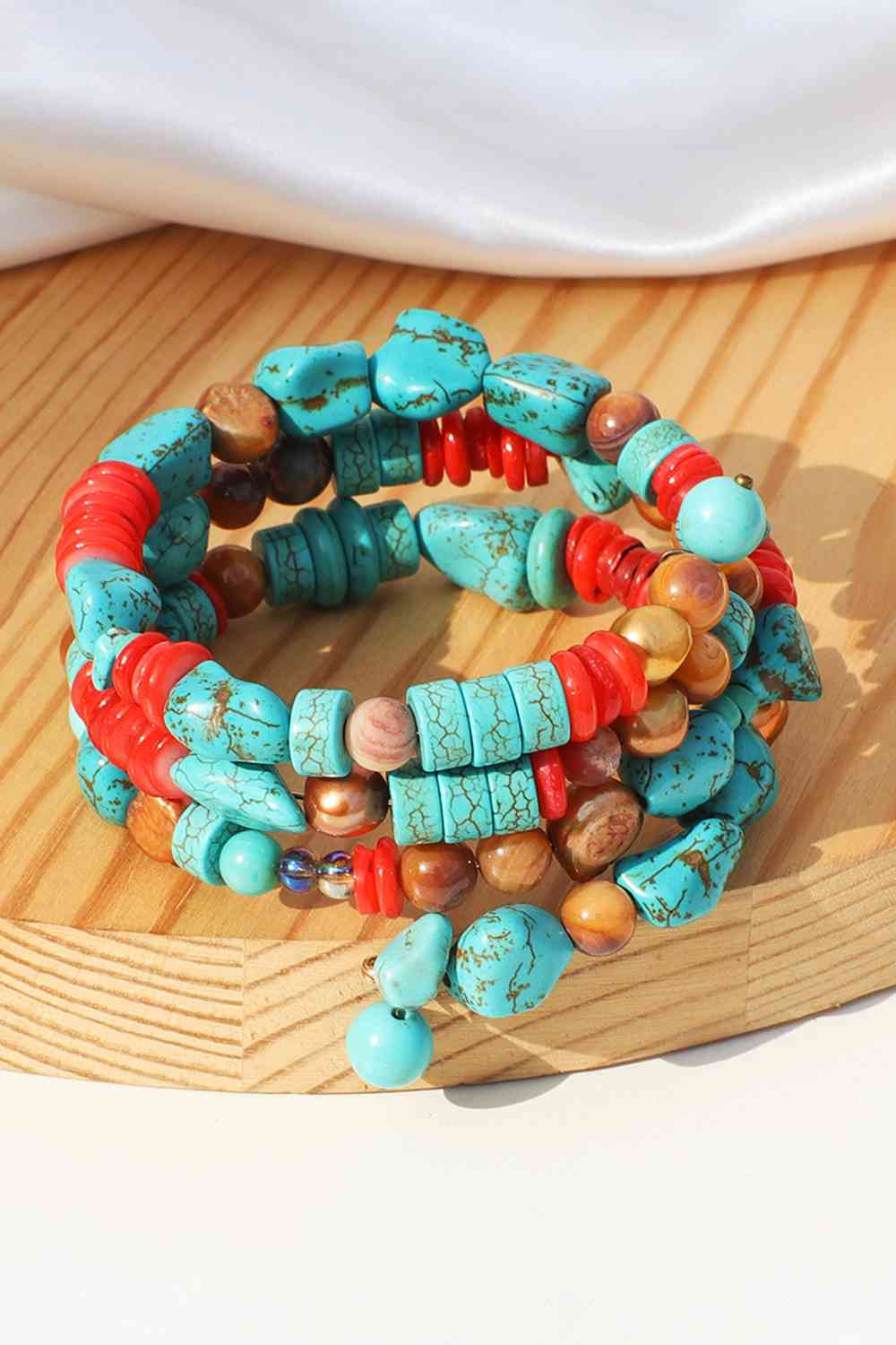 Bracelet turquoise superposé