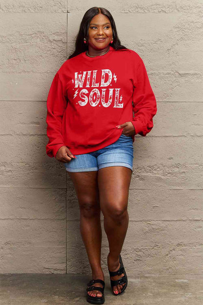 Simply Love Sweat-shirt graphique WILD SOUL pleine grandeur