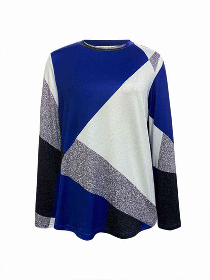 Color Block Round Neck T-Shirt