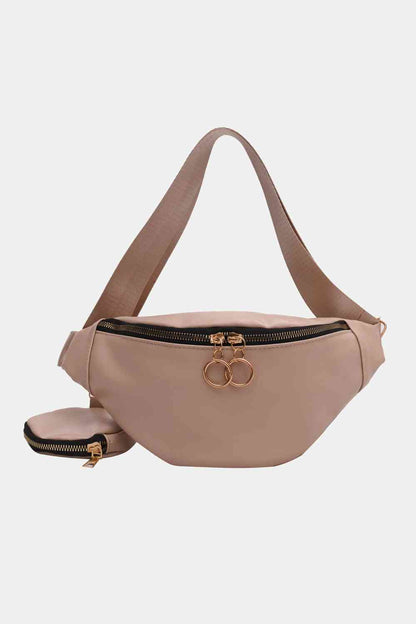 PU Leather Sling Bag with Small Purse