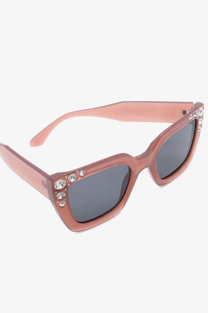 Lunettes de soleil en polycarbonate incrusté de strass