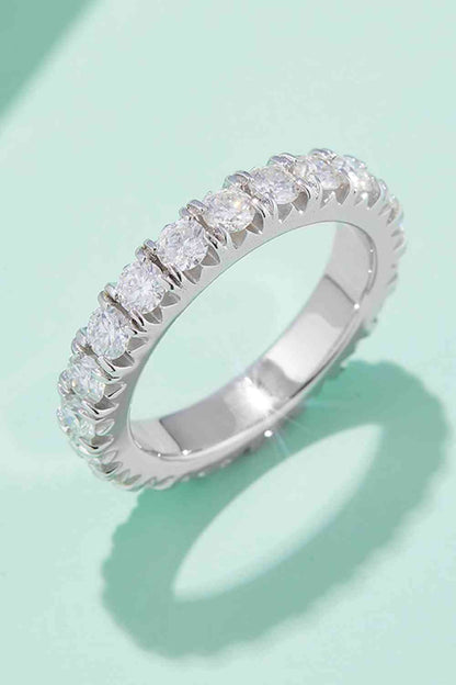 Bague d'éternité adorée en argent sterling 925 moissanite de 2,3 carats