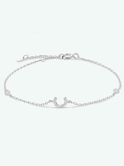 Pulsera de plata de ley 925 con circonitas de la A a la F