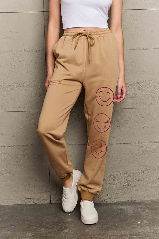 Simply Love - Pantalon de survêtement à motif Emoji pleine taille