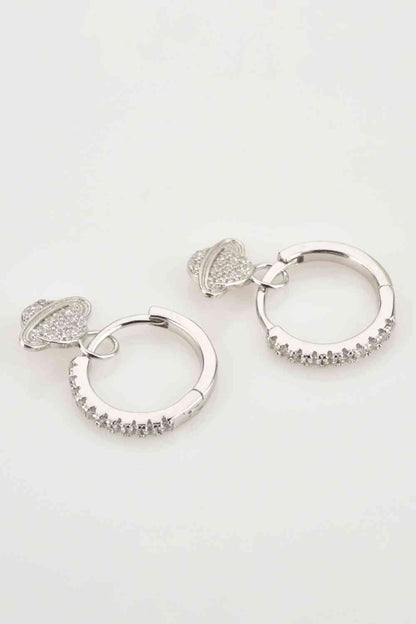 Boucles d'oreilles pendantes planète en argent sterling 925 et zircon