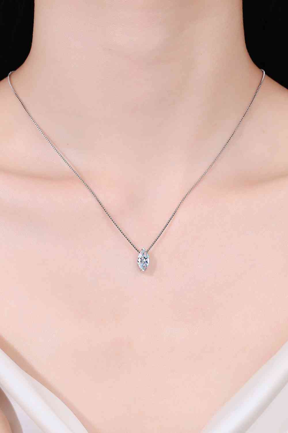 Collier en argent sterling 925 moissanite 1 carat