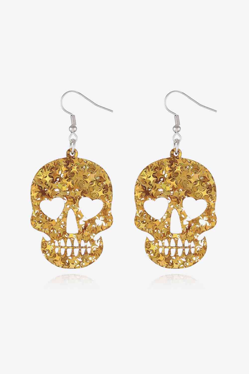 Boucles d'oreilles pendantes en acrylique avec tête de mort