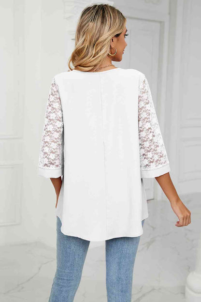 V-Neck Three-Quarter Sleeve Top