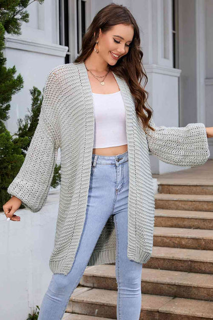 Cardigan long ouvert sur le devant