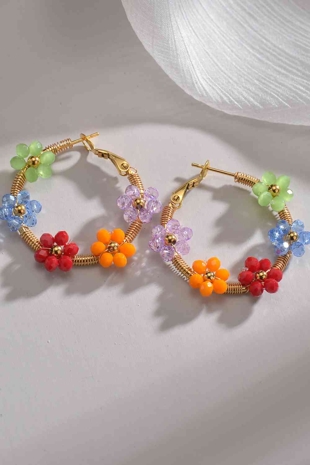 Pendientes de acero inoxidable con flores