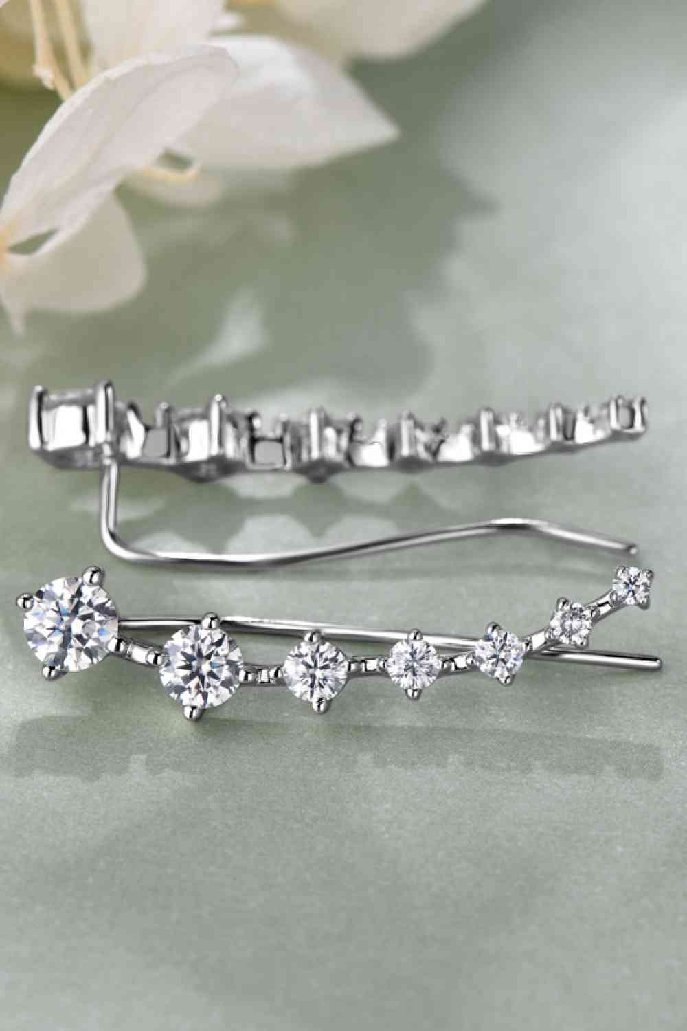 Boucles d'oreilles en argent sterling 925 moissanite 1,9 carat