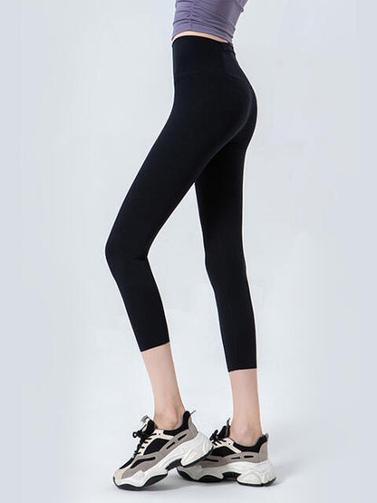 Wide Waistband Cropped Sports Leggings