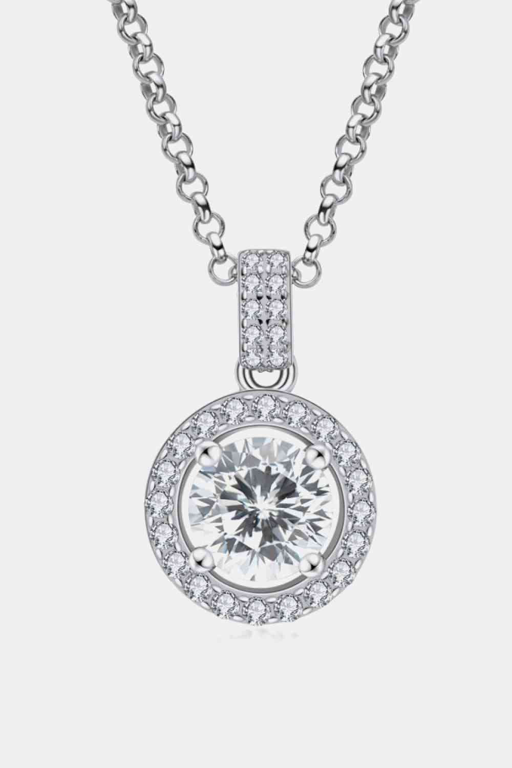 Collier avec pendentif en argent sterling 925 et zircone