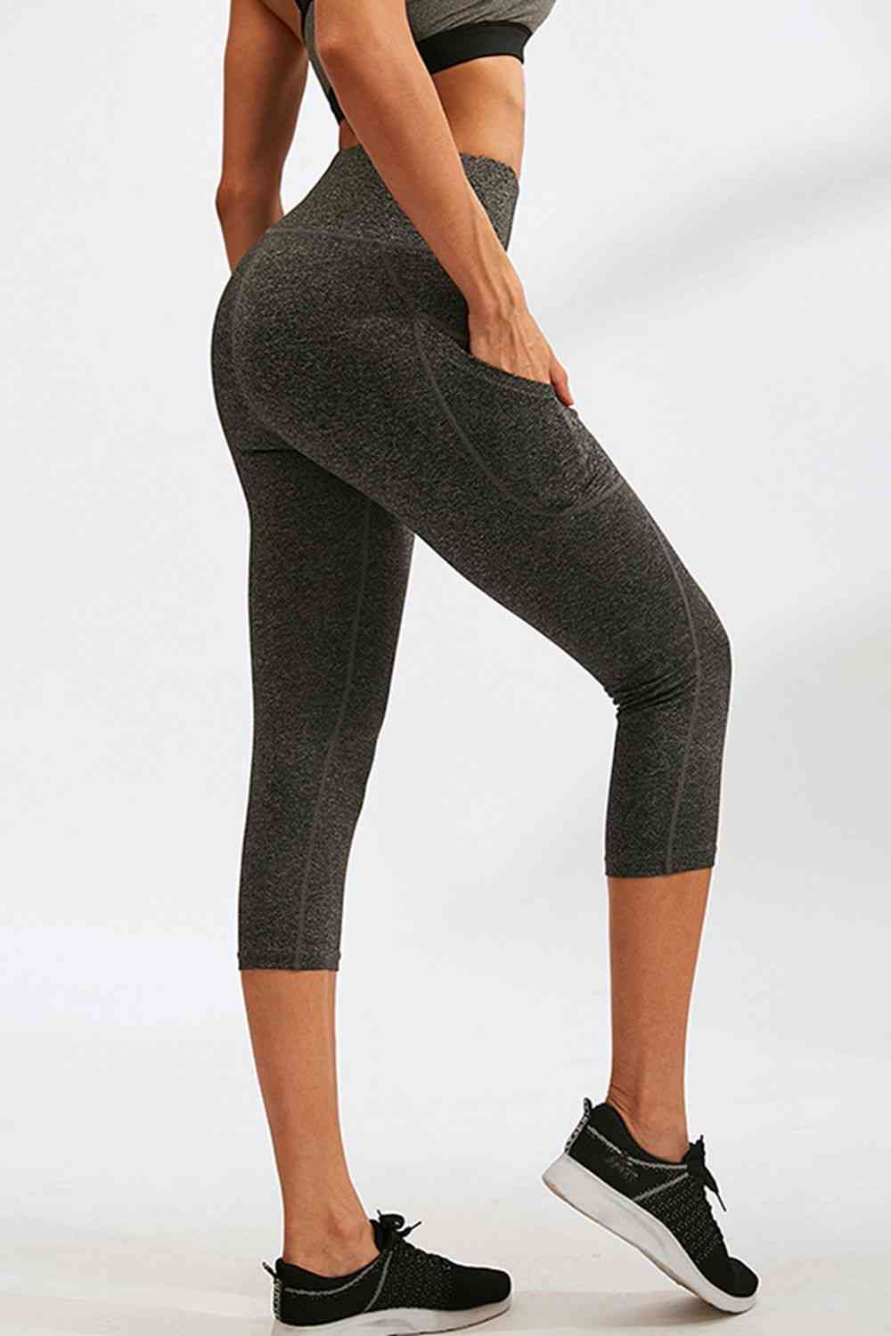 Legging actif coupe slim à large taille et poches