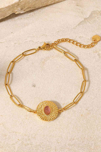 Pulsera De Cadena Con Clip Chapada En Oro De 18 Quilates