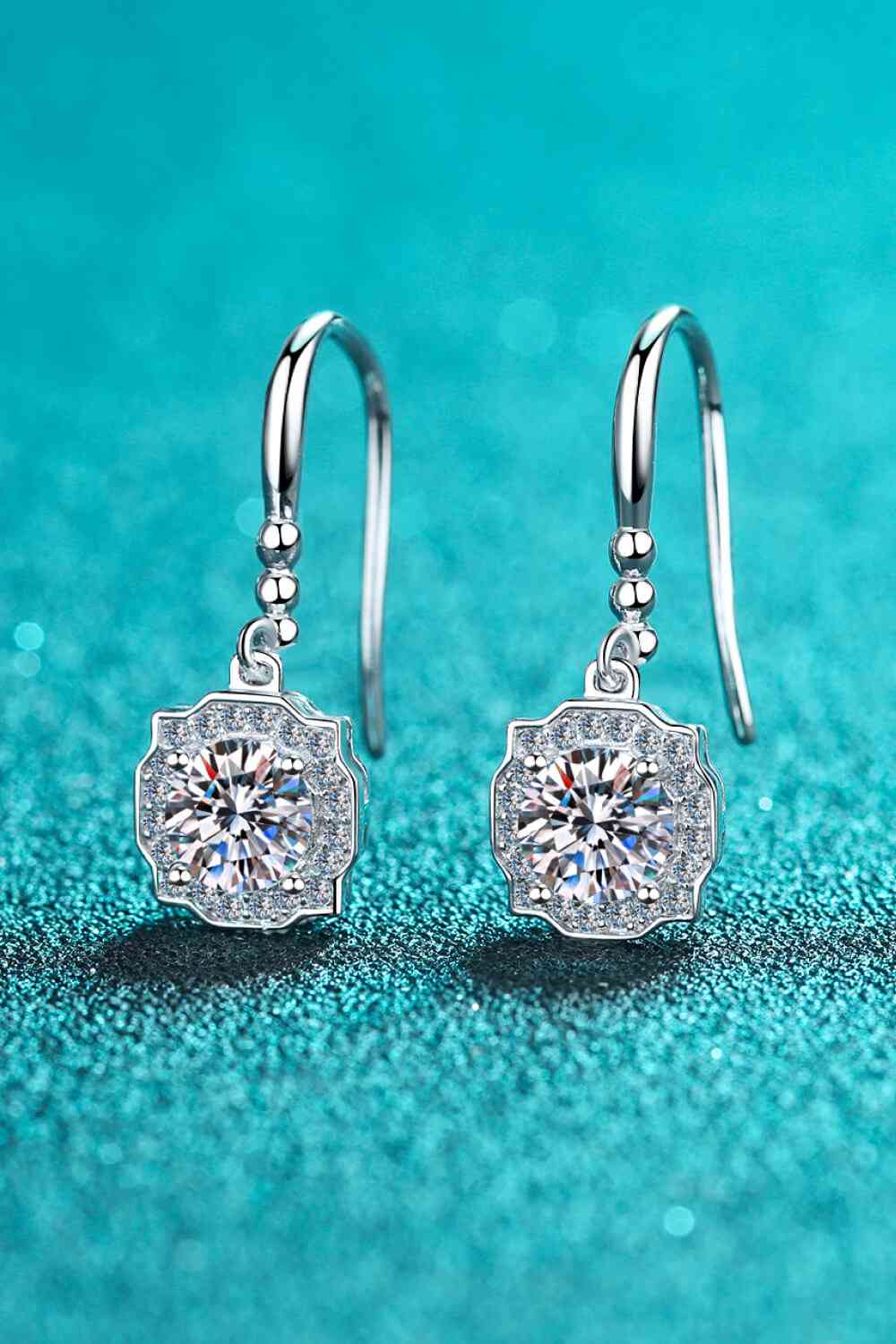 Boucles d'oreilles crochet moissanite en argent sterling 925