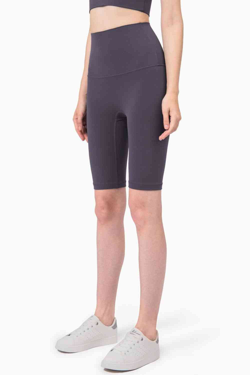 Shorts ciclistas transpirables de talle alto y cinturilla ancha