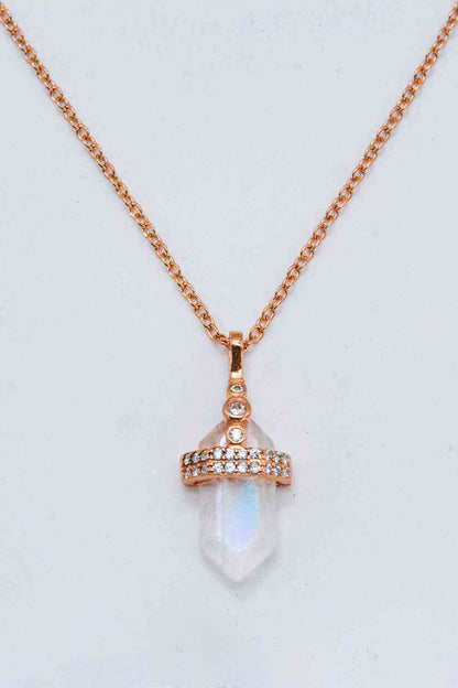 925 Sterling Silver Moonstone Pendant Necklace