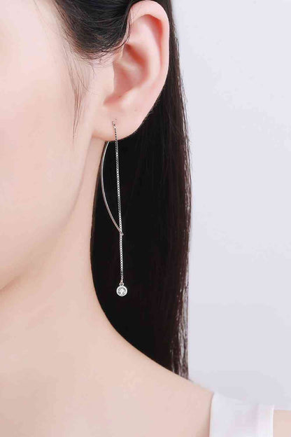 Boucles d'oreilles enfileur en argent sterling 925 Moissanite