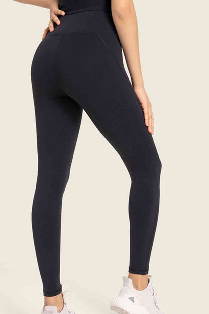 Legging de yoga taille haute sans couture à large ceinture