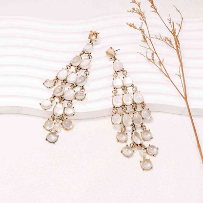 Boucles d'oreilles en forme de goutte en alliage et strass