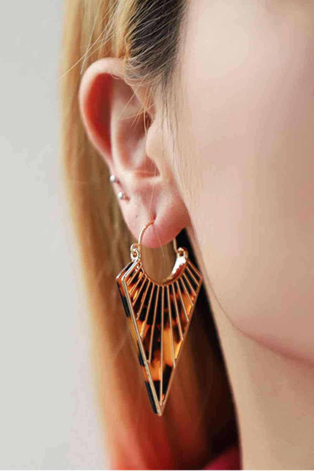 Boucles d'oreilles géométriques en alliage