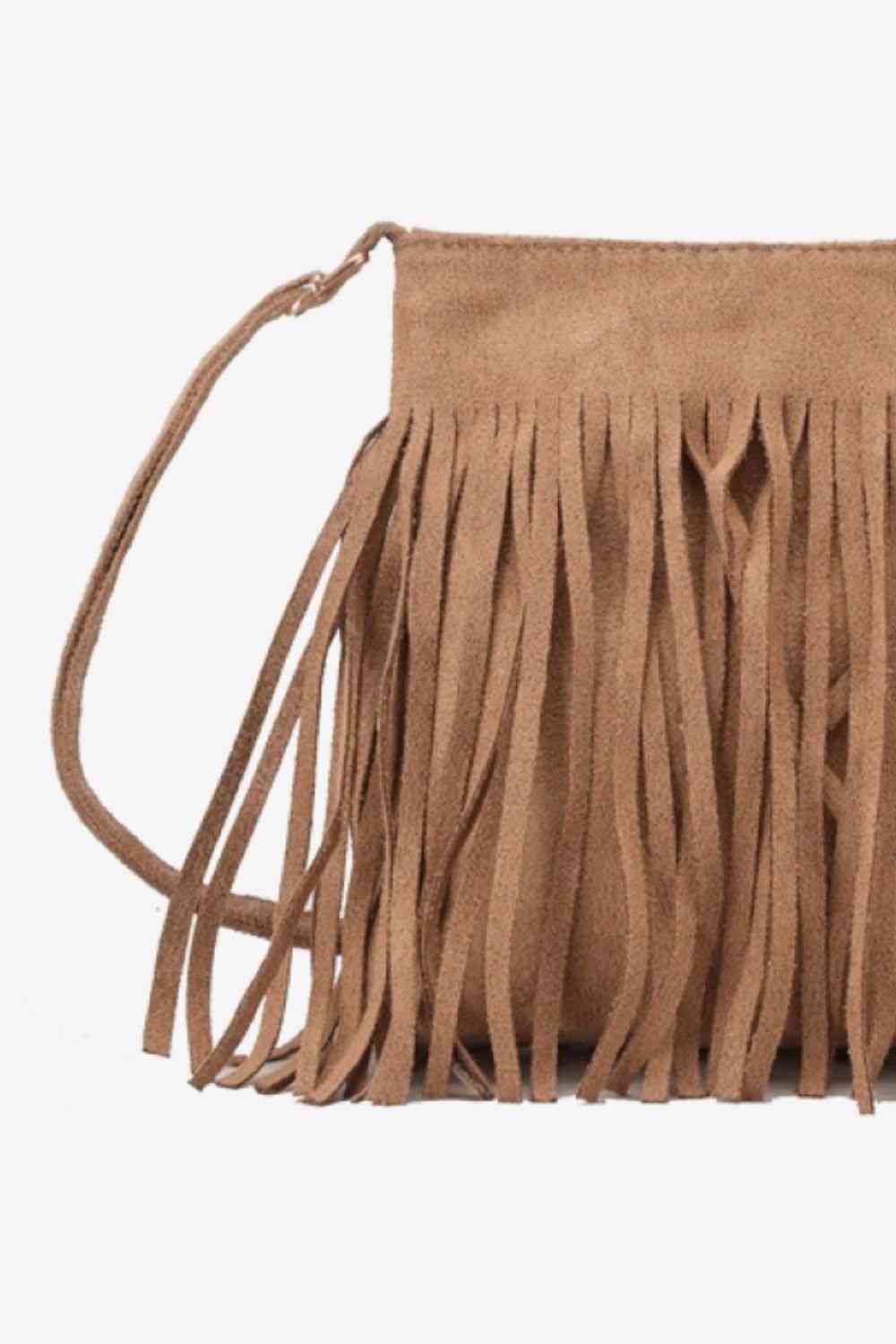 Sac à bandoulière en cuir PU adoré avec frange