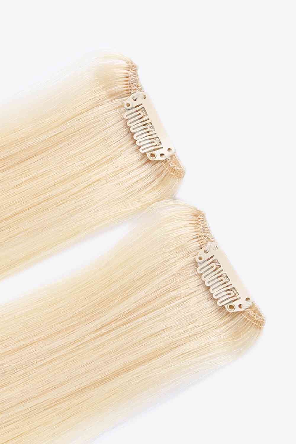 18" 120g Extensions de cheveux à clipser Cheveux humains indiens en blond