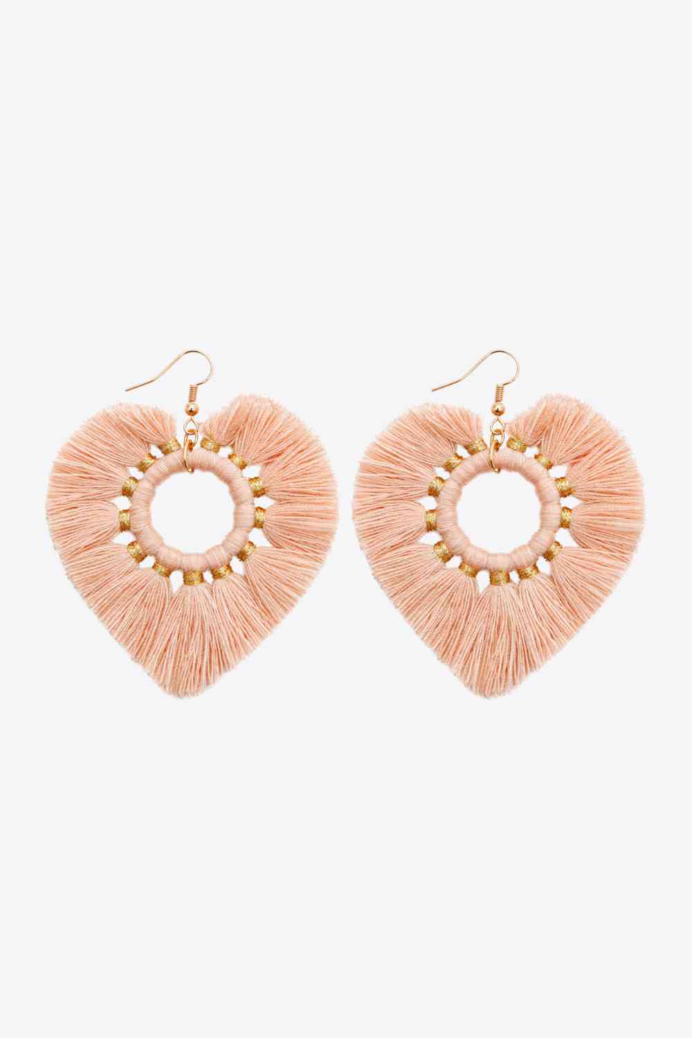 Boucles d'oreilles pendantes en forme de cœur à franges, 4 paires aléatoires