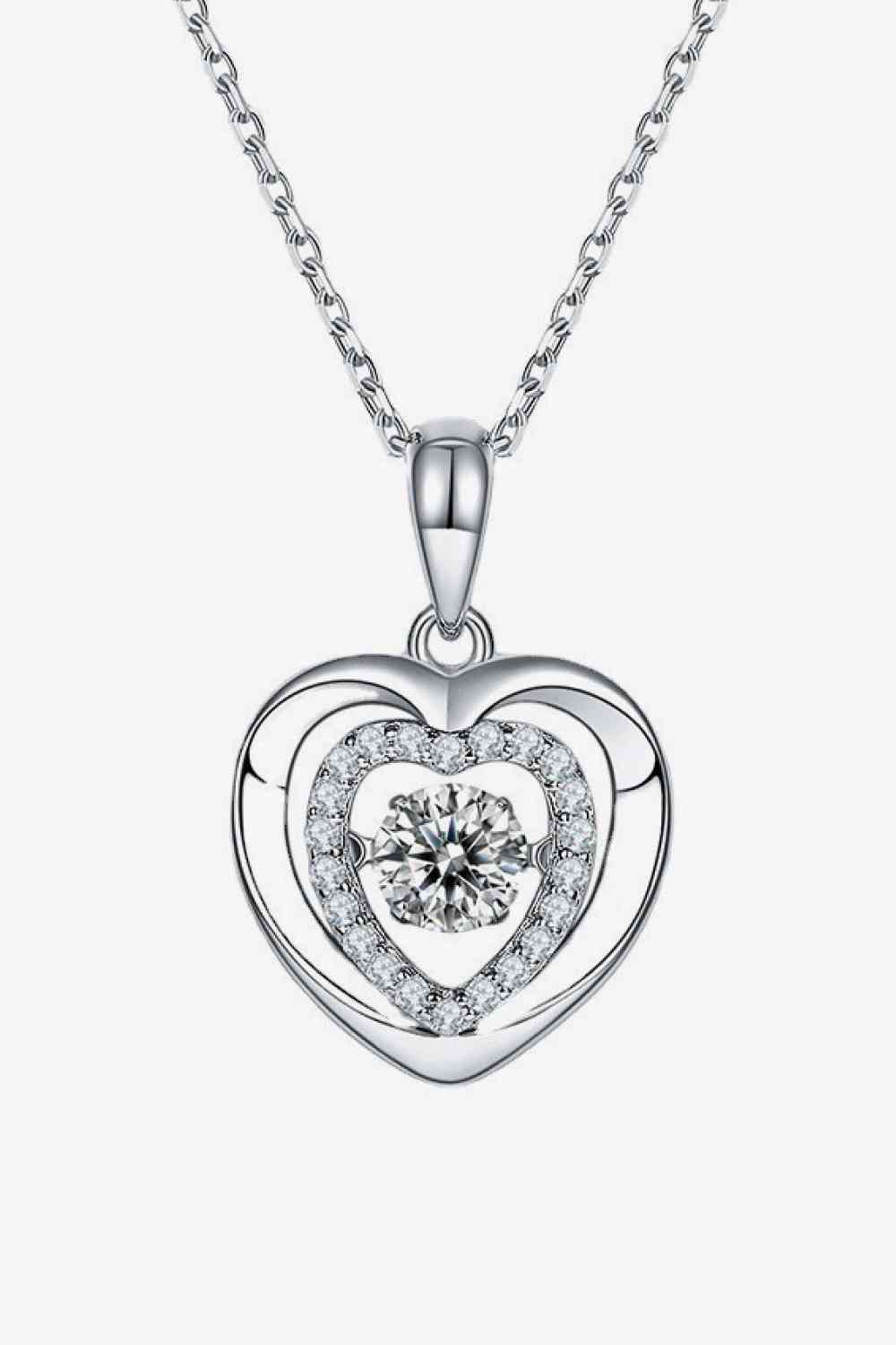 Collier pendentif coeur moissanite