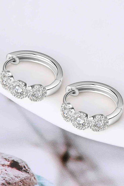 Boucles d'oreilles Huggie en argent sterling 925 Moissanite