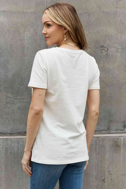 T-shirt en coton avec image de crâne pleine taille Simply Love