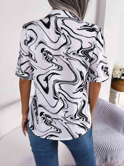 Camisa estampada con cuello de solapa