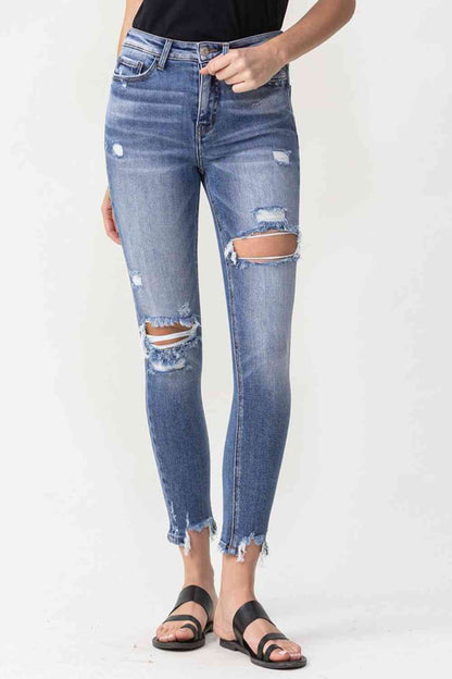 Lovervet Juliana - Jean skinny taille haute effet vieilli pleine taille