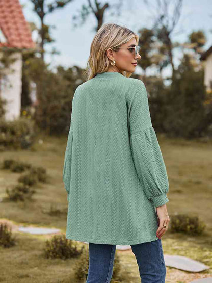 Cardigan long ouvert sur le devant